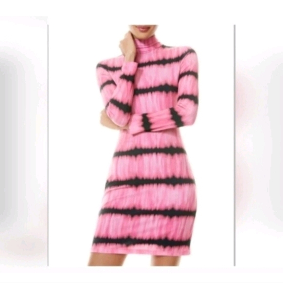 ALICE + OLIVIA Delora Tie Dye Mock Neck  Mini Dress Size 4 - Picture 9 of 13